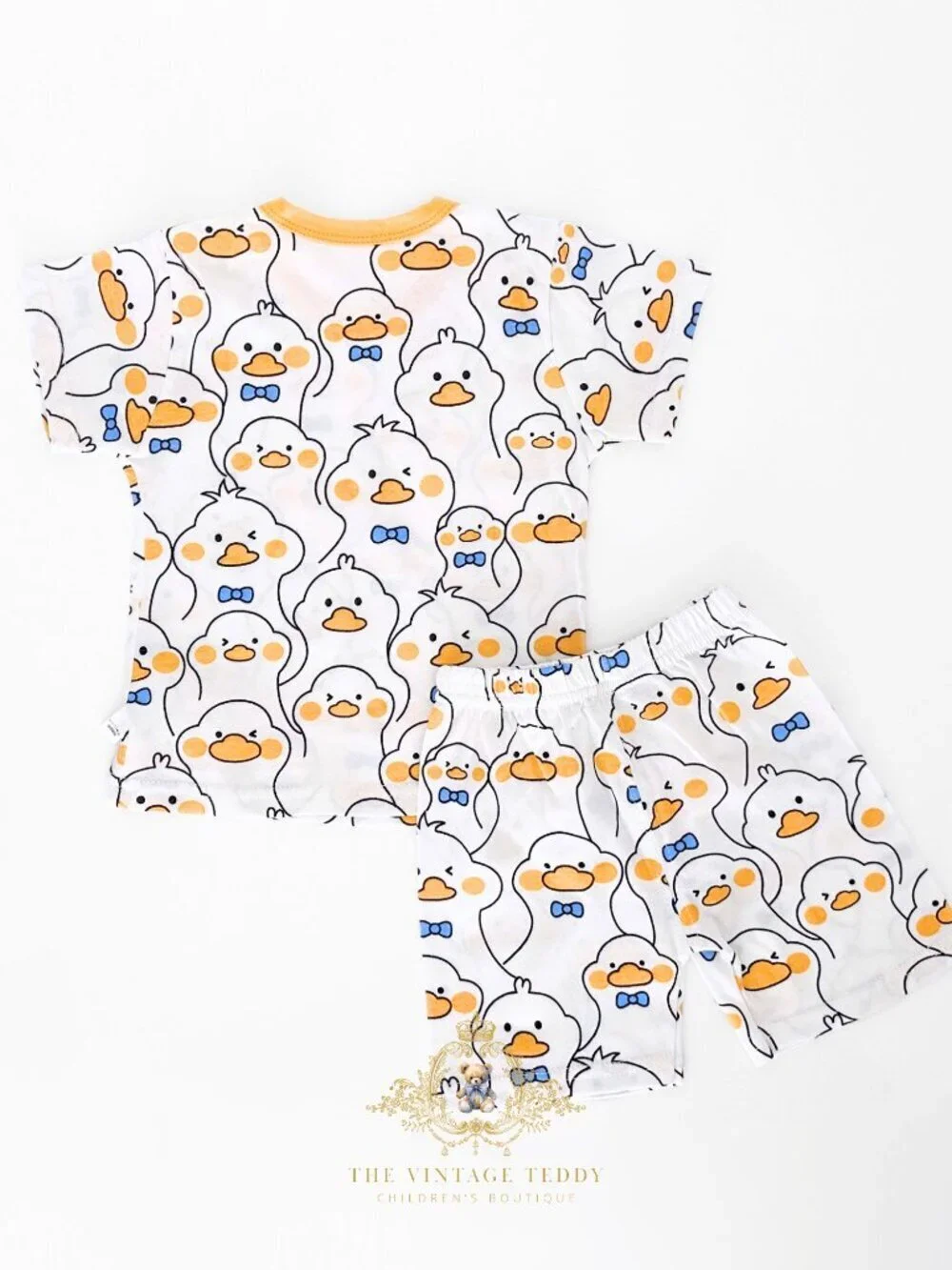 NWT Adorable Kids Matching Set T-shirt & Shorts 2-Piece 100% Cotton Mr. Duck 5T